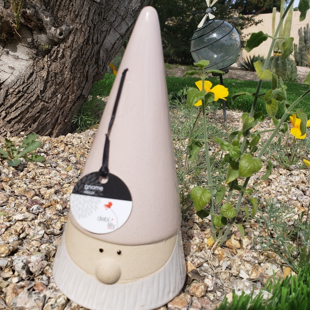 Baby pink ceramic gnome